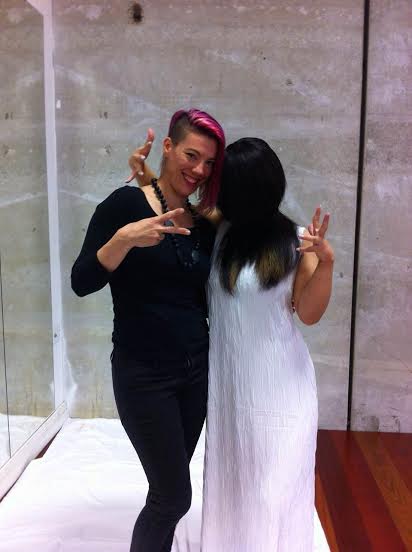 Mayumi Yoshida with Make Up artist Jenny Ruth.