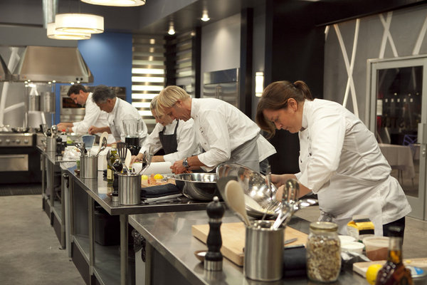 Still of Takashi Yagihashi, Kerry Heffernan and Missy Robbins in Top Chef Masters (2009)
