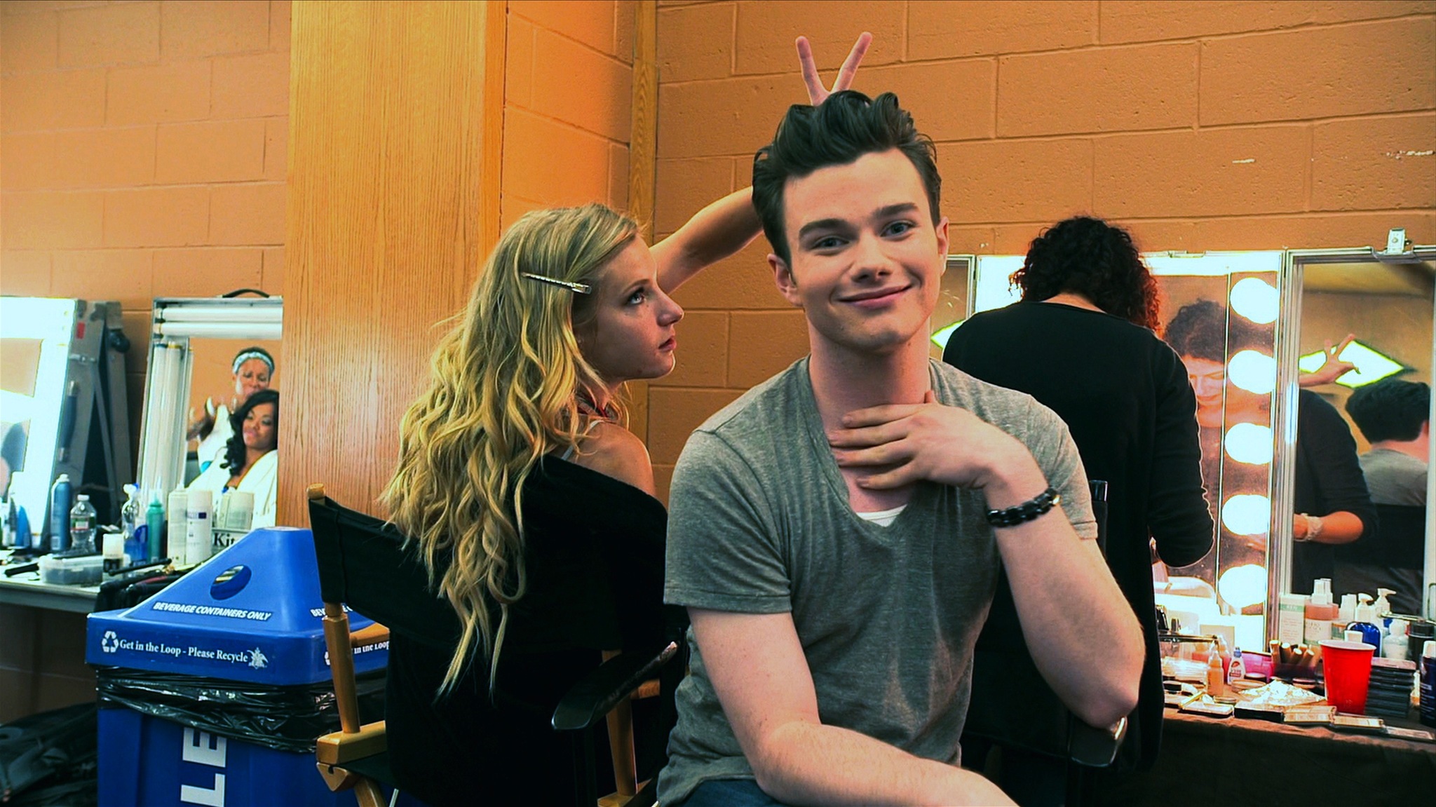 Still of Chris Colfer and Heather Morris in Glee: The 3D Concert Movie (2011)