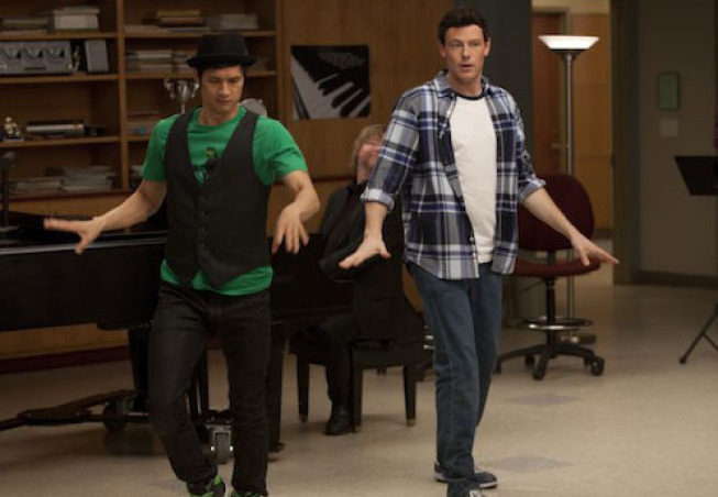 Still of Harry Shum Jr. and Cory Monteith in Glee (2009)