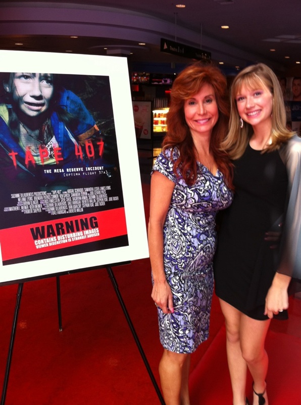 Abigail Schrader with Suzanne Delaurentiis at the premier of 