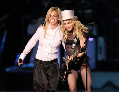 Madonna and Britney Spears at event of Madonna: Sticky & Sweet Tour (2010)