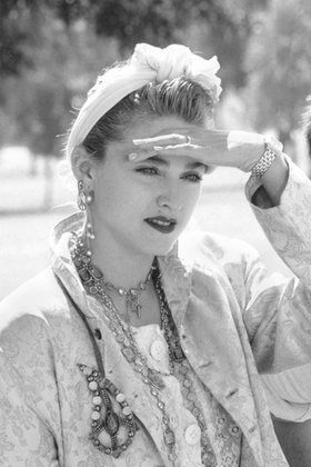 Madonna attending a Celebrity Anti-War March October 6, 1985