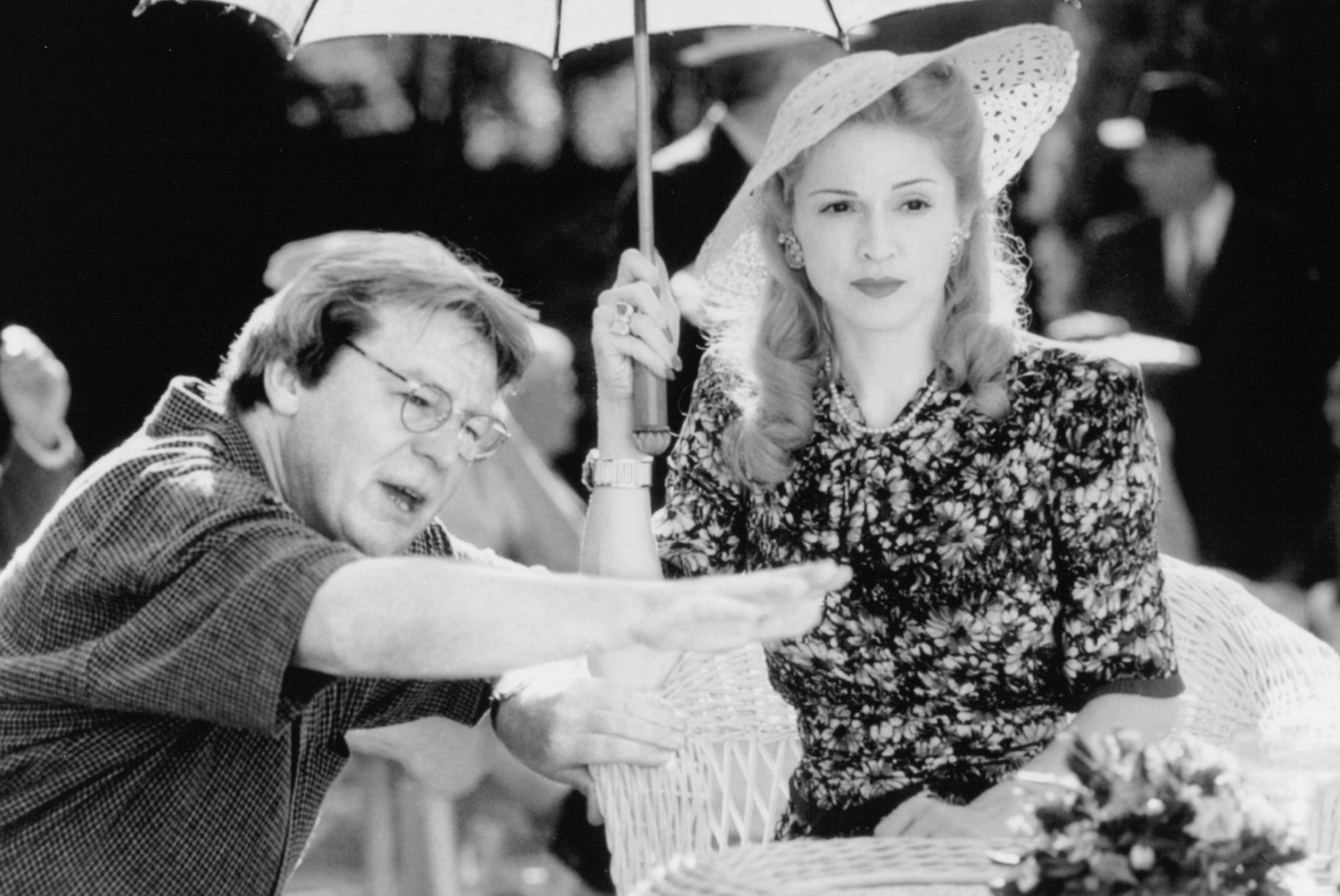 Still of Madonna and Alan Parker in Evita (1996)