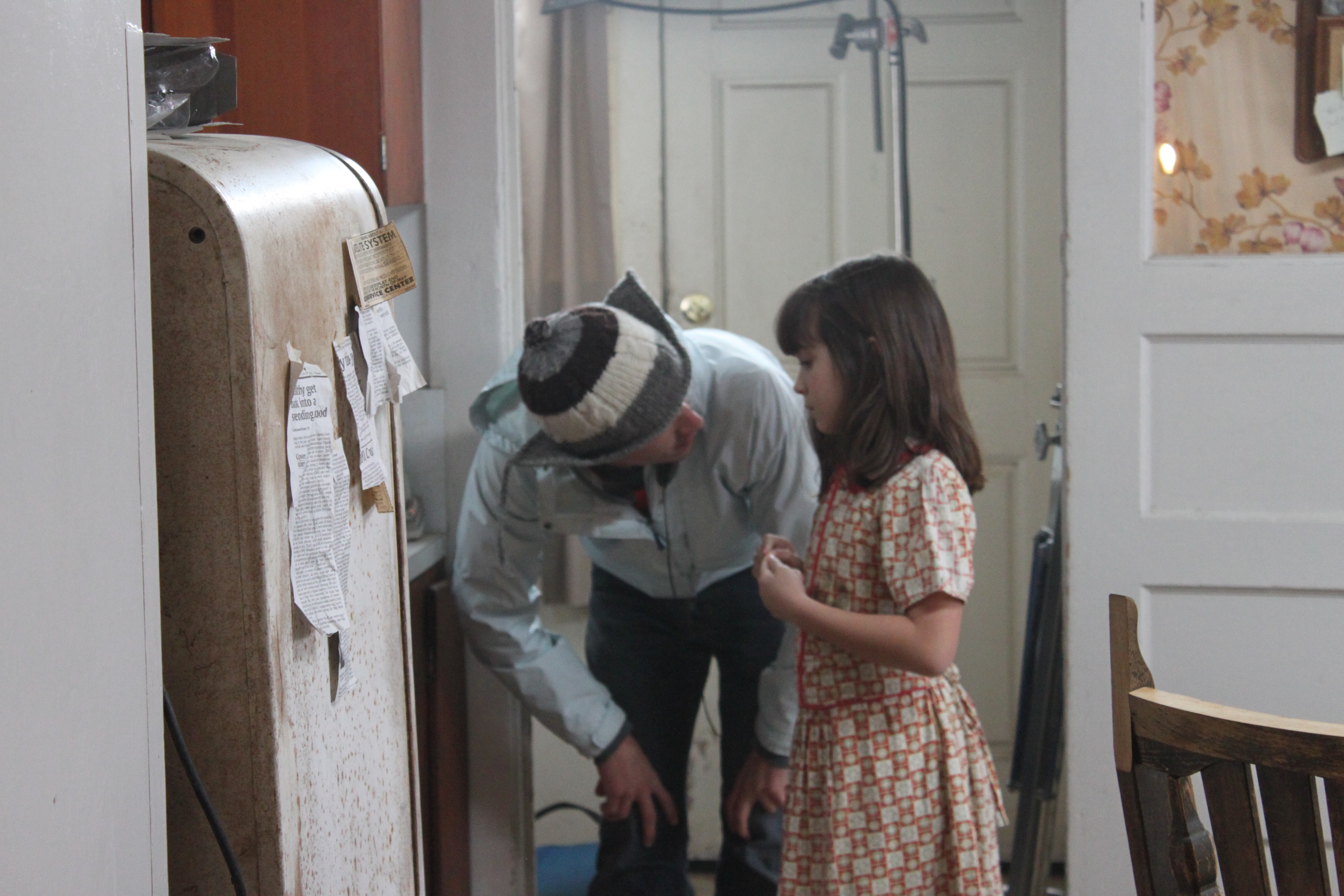 Grace Kaufman with director Andrew Fisher on set of 