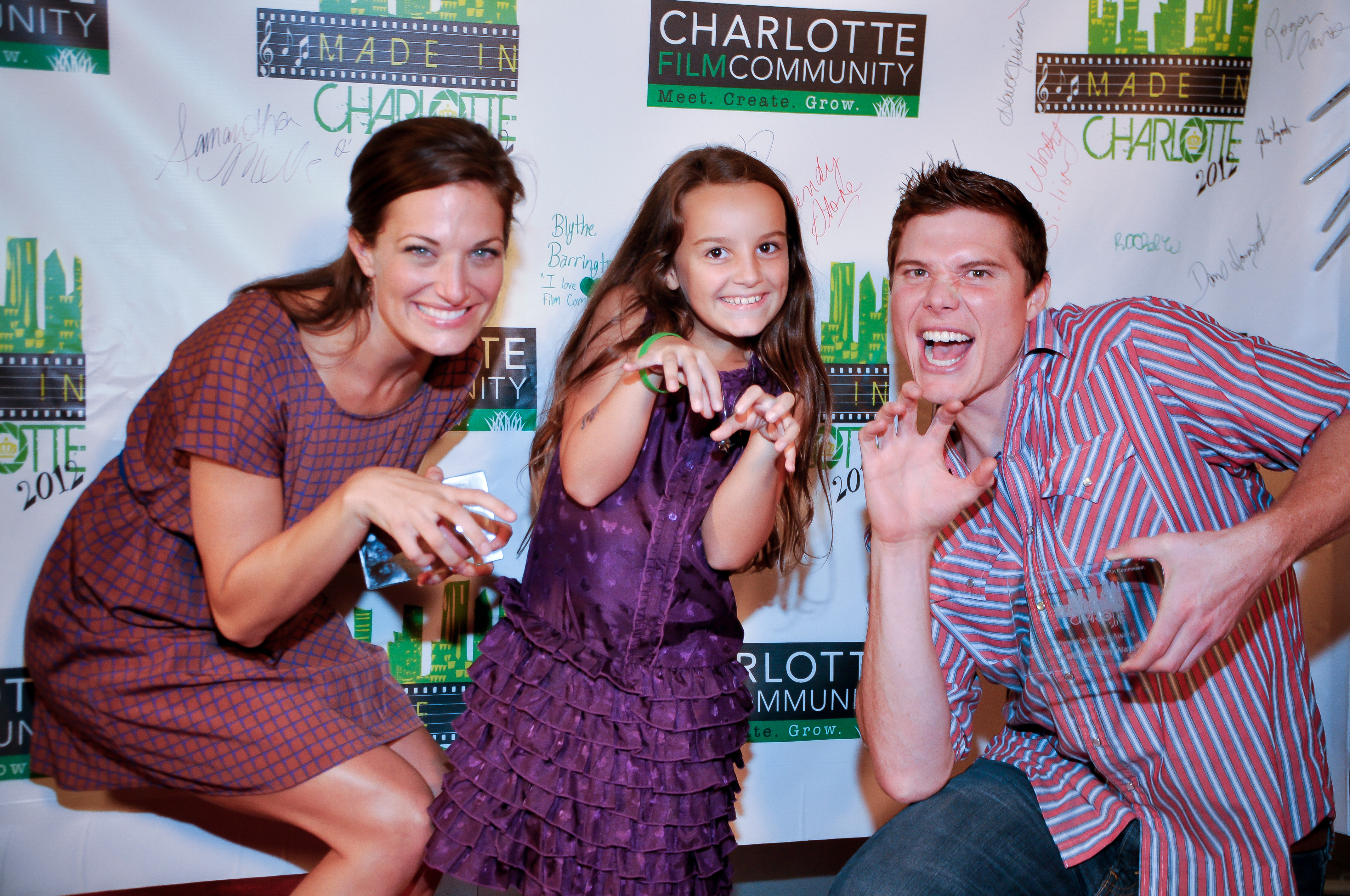 Blythe with Actors Katherine Drew Sigler and Eric Bstine