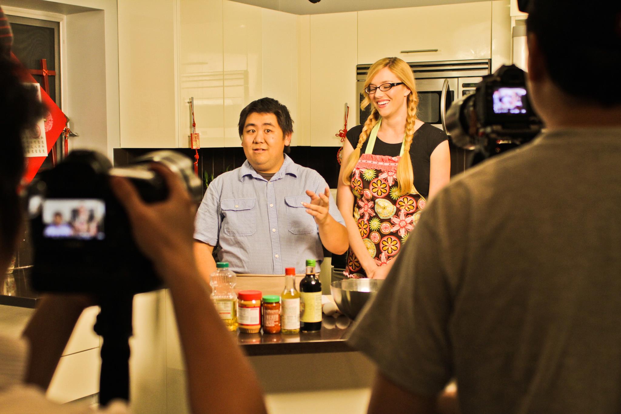 Behind the scenes of Taiwanese Cooking with Mr. Wang and Megan