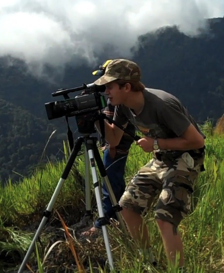 Shooting documentary 'Following The Way' at Kasam Pass, Papua New Guinea, 2010.