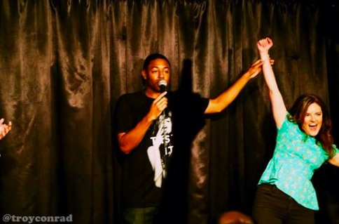 Liz Stewart wins at the Roast Battle- with Moses Storm at the Comedy Store
