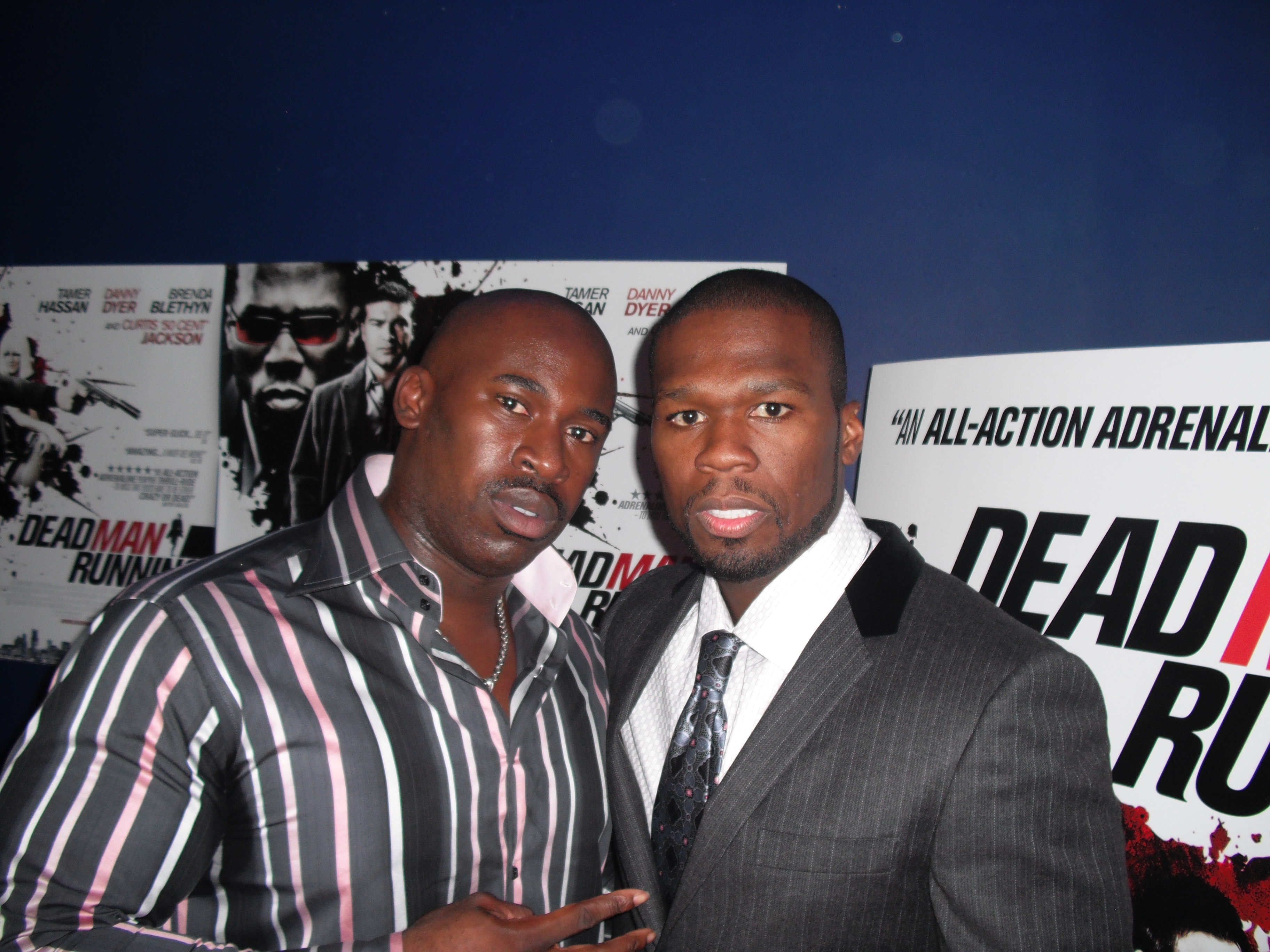 Me and Curtis '50CENT' Jackson at the premiere for DEAD MAN RUNNING in which i play character 'RUDE BWOY', Mr THIGO'S Henchman.