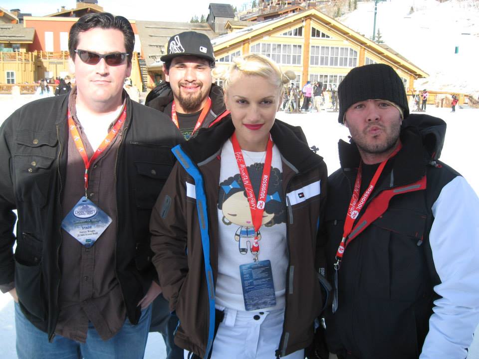 With Gwen Stefani at Celebrity Ski Fest (CBS).
