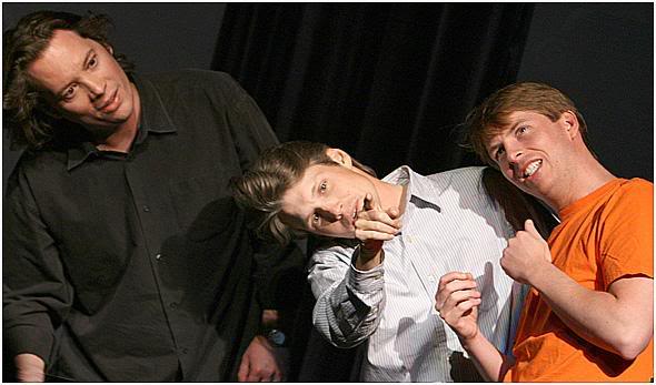 Seamus performing in The Armando Show with Adrian Wenner and Jack McBrayer.