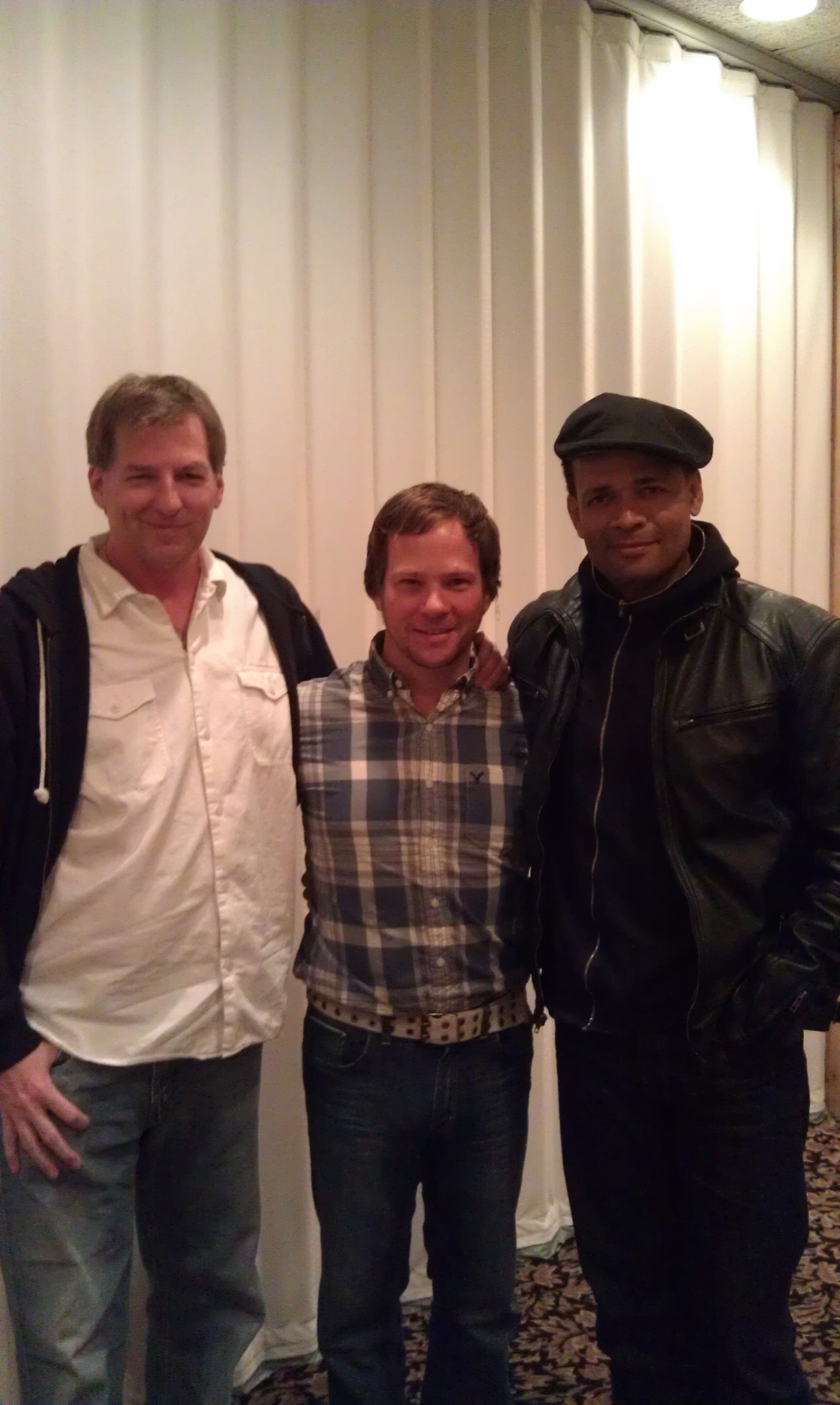 Director Thunder Levin and Mario Van Peebles at table read of the SyFy Original movie, 