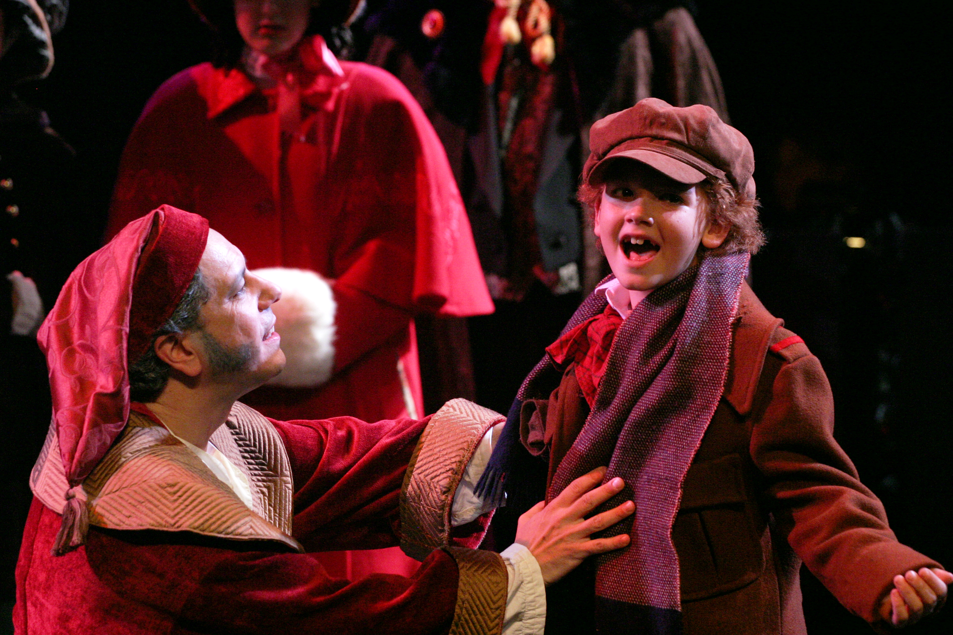 Scrooge with Tiny Tim in 