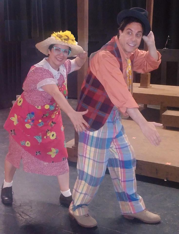 Peter Tedeschi with Melanie Souza, doing a vaudeville style number in The Fantasticks.