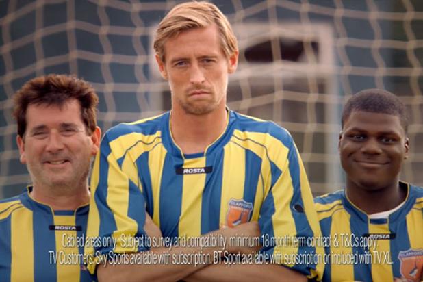 Gary Heron with Peter Crouch in Virgin Media: Hungry TV Advert (UK)