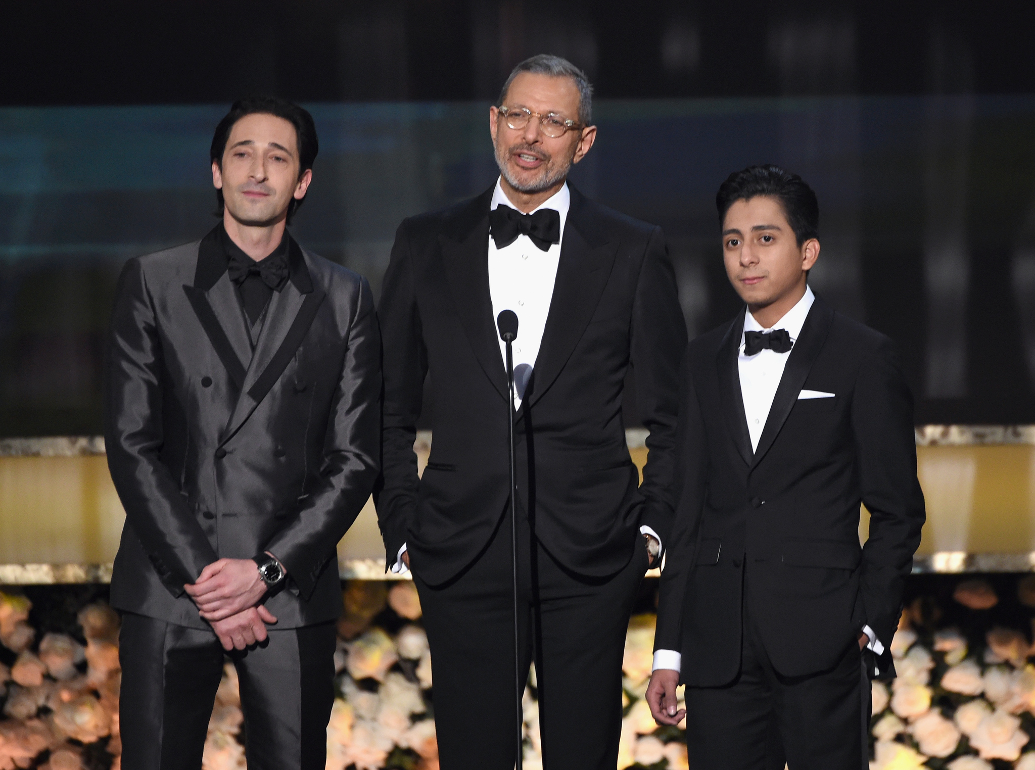 Jeff Goldblum, Adrien Brody and Tony Revolori at event of The 21st Annual Screen Actors Guild Awards (2015)