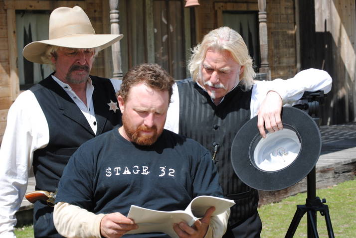 (actor) Dale Ostrander, (co-producer/staring lead actor) Travis James Campbell, (producer/director/screenwriter/ staring lead actor ) On set (THE PROTAGONIST) 2012 in Vallecito, Ca. Special thanks to the COO and COO, CO-Founder Curt Bla