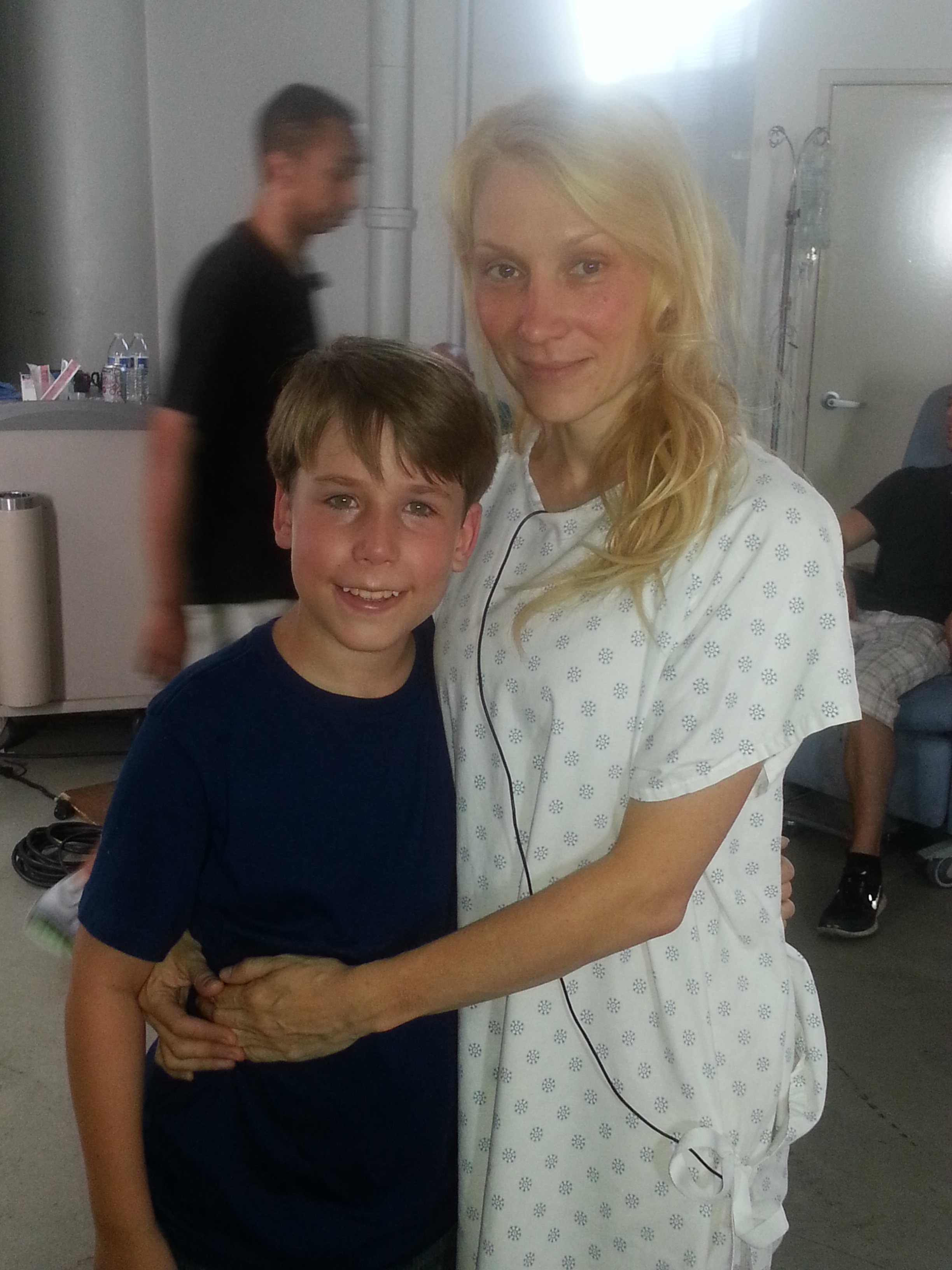 Zachary Haven and Jennie Blong on the set of Blue Jay