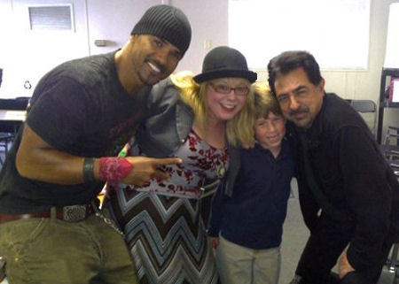 With Shemar Moore, Kristen Vangsness and Joe Mantegna at the table read of Criminal Minds