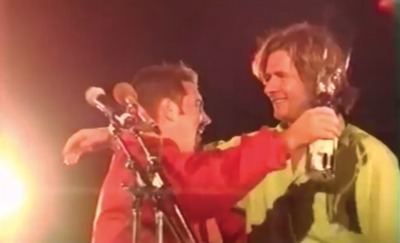 Craig Anderson being awarded Best Actor by John Polson at Tropfest 99