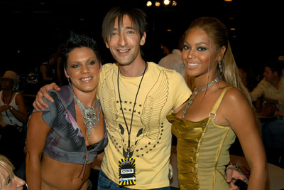 Adrien Brody, Beyoncé Knowles and Pink