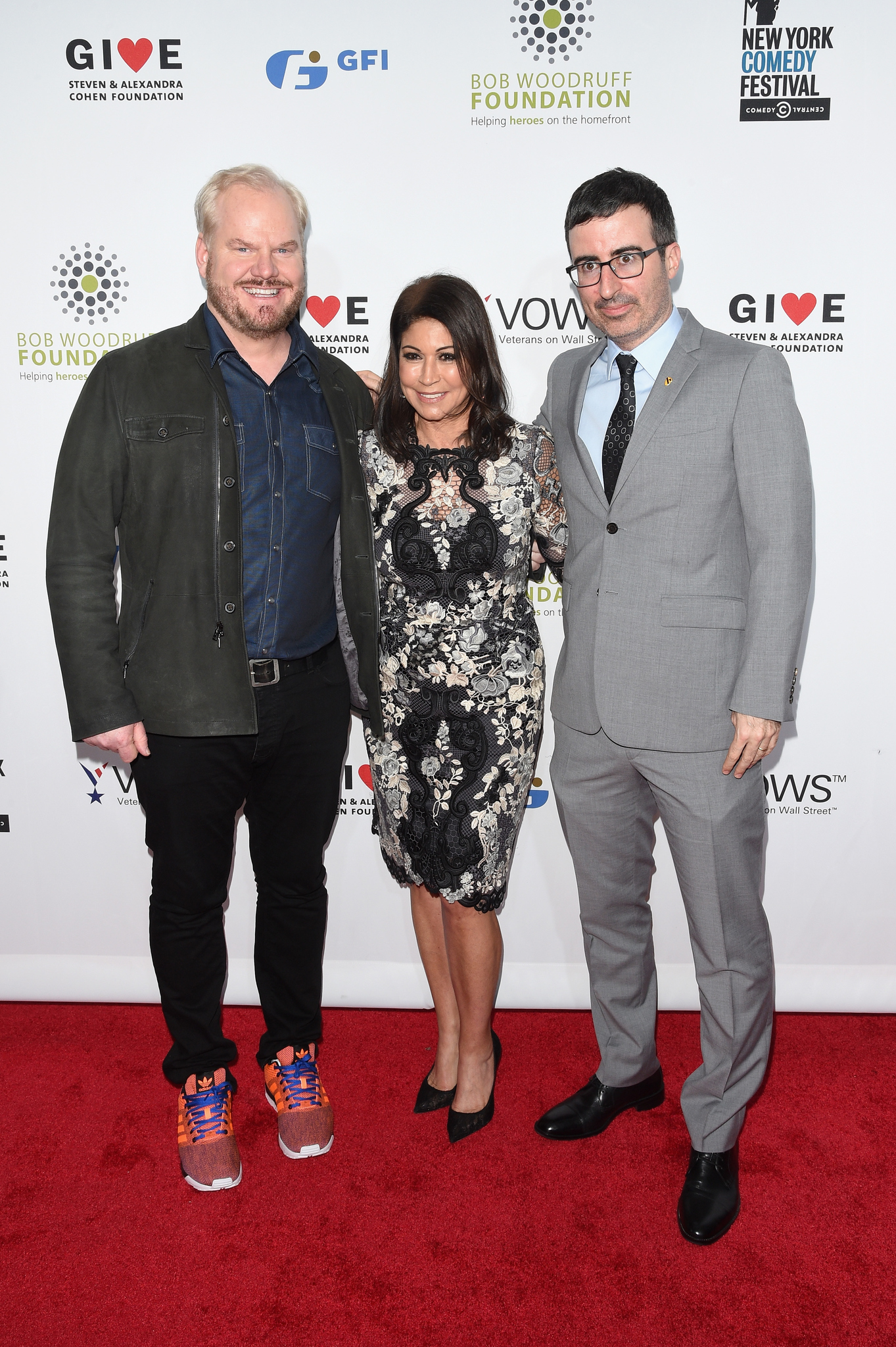 Jim Gaffigan, John Oliver and Caroline Hirsch