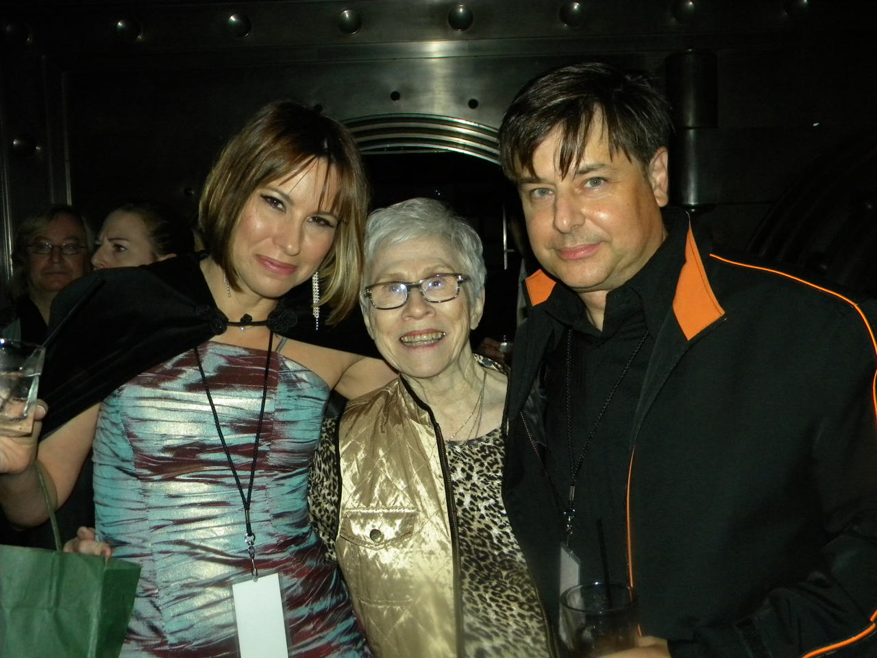 Trae Booth, Mary Hicks, Kevin Booth at the Los Angeles downtown film festival premier of American the Bill Hicks story documentary.
