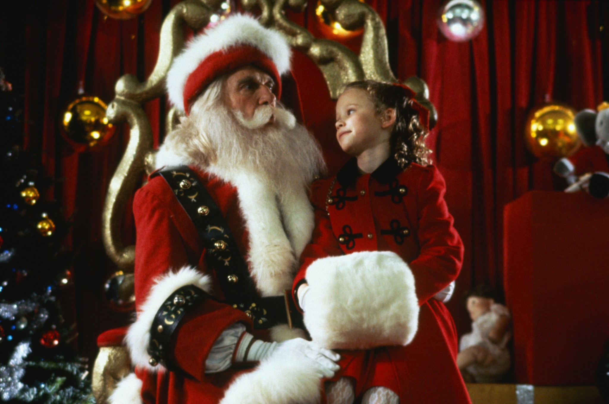Still of Thora Birch and Leslie Nielsen in All I Want for Christmas (1991)