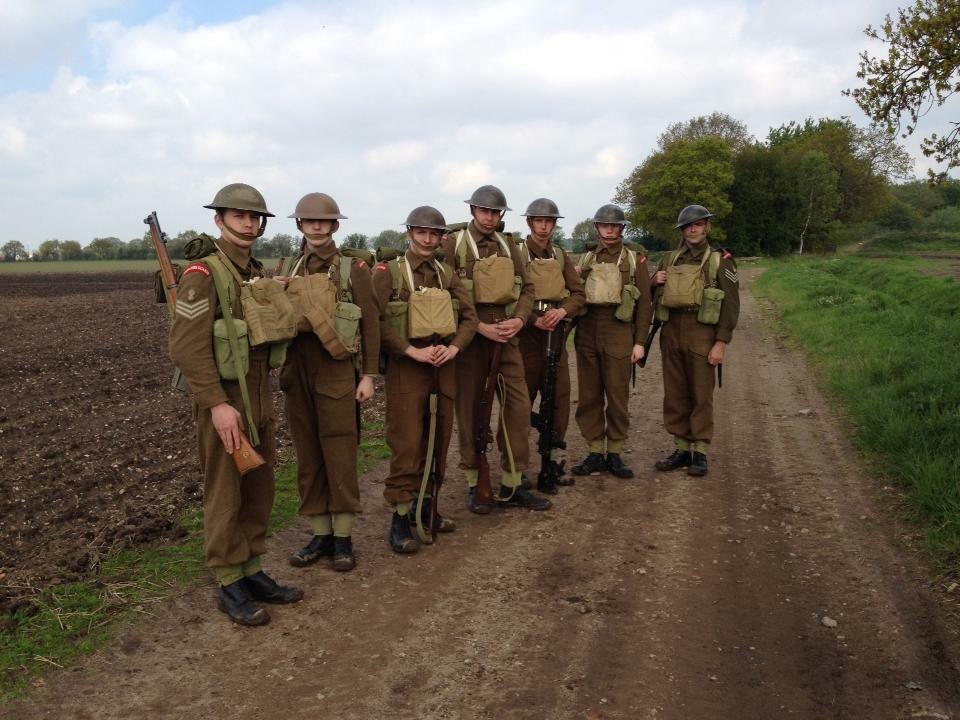 Far right - Costume: British Army - Grenadier Guards, British Expeditionary Force, France 1940. Retreat to Dunkirk