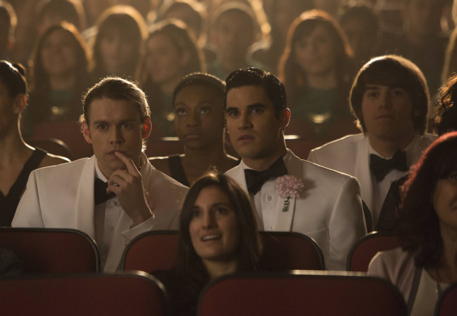 Still of Darren Criss, Chord Overstreet and Blake Jenner in Glee (2009)