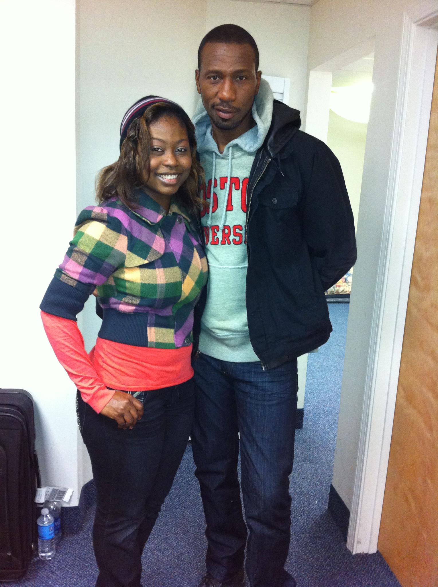 With Leon Robinson on the set of Against the Jab