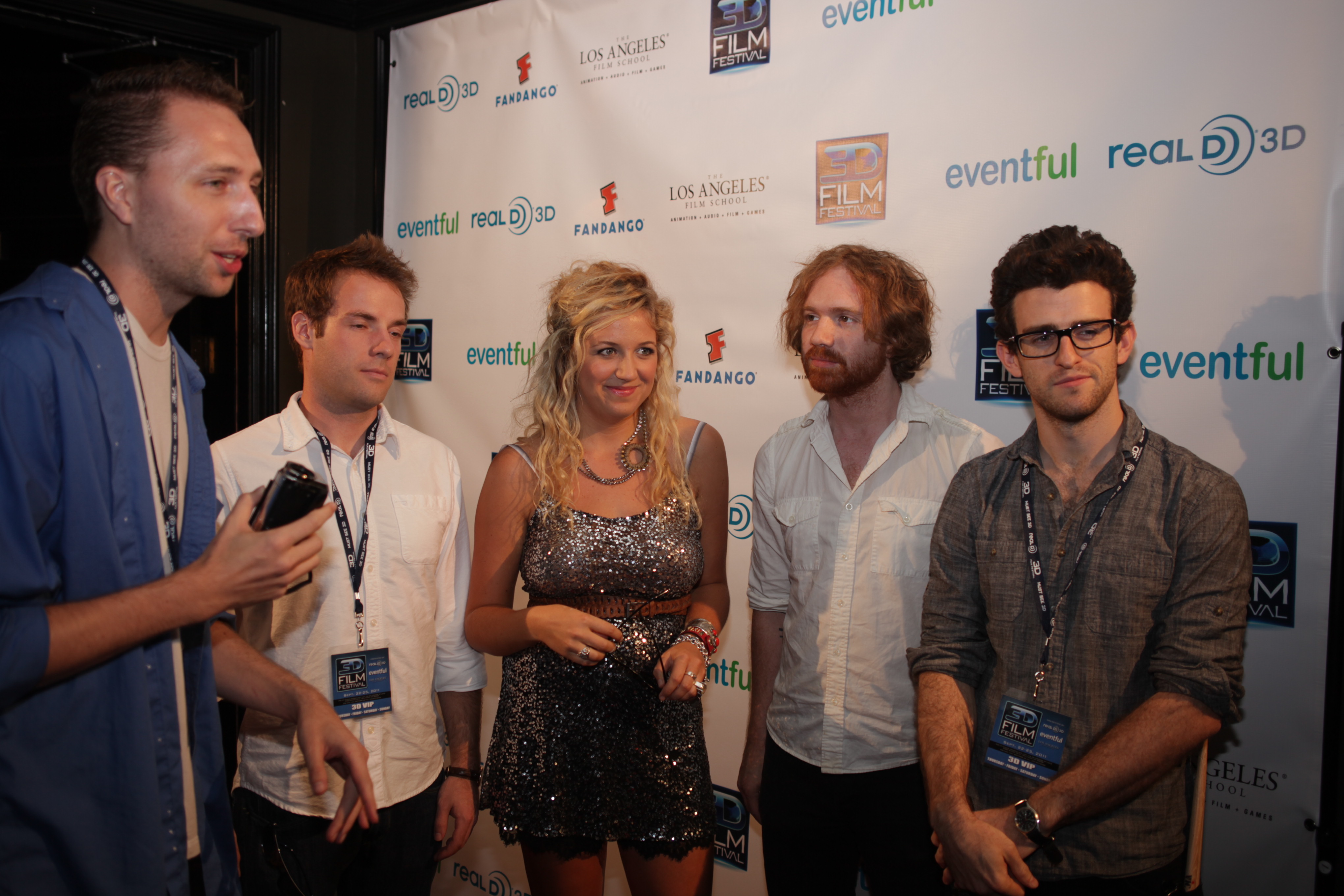 Alyssa Suede on the red carpet with her band at Hollywood's 3D Film Festival