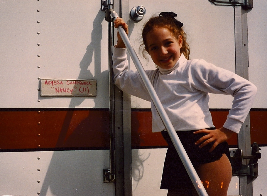 Alyssa Suede as Young Nancy Kerrigan on the set of NBC's Nancy Kerrigan Tonya Harding the Inside Story