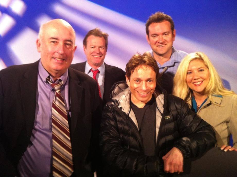 John Keister, Pat Cashman, Chris Cashman, Michelle Westford and special guest Chris Kattan taping for The 206 tv