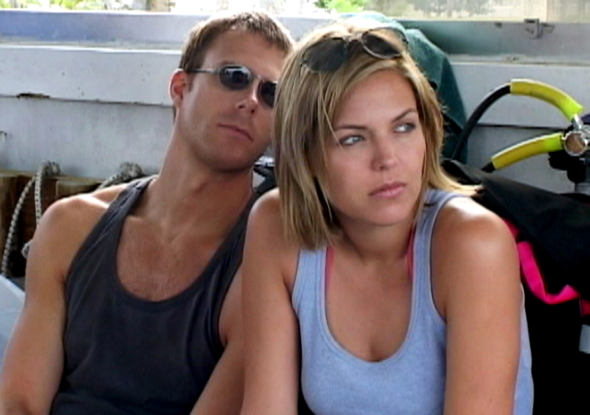 Still of Blanchard Ryan and Daniel Travis in Open Water (2003)