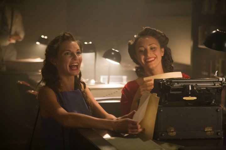 Alexis Monnie and Aurora Florence on the set of Letter From Pearl Harbor (2010)