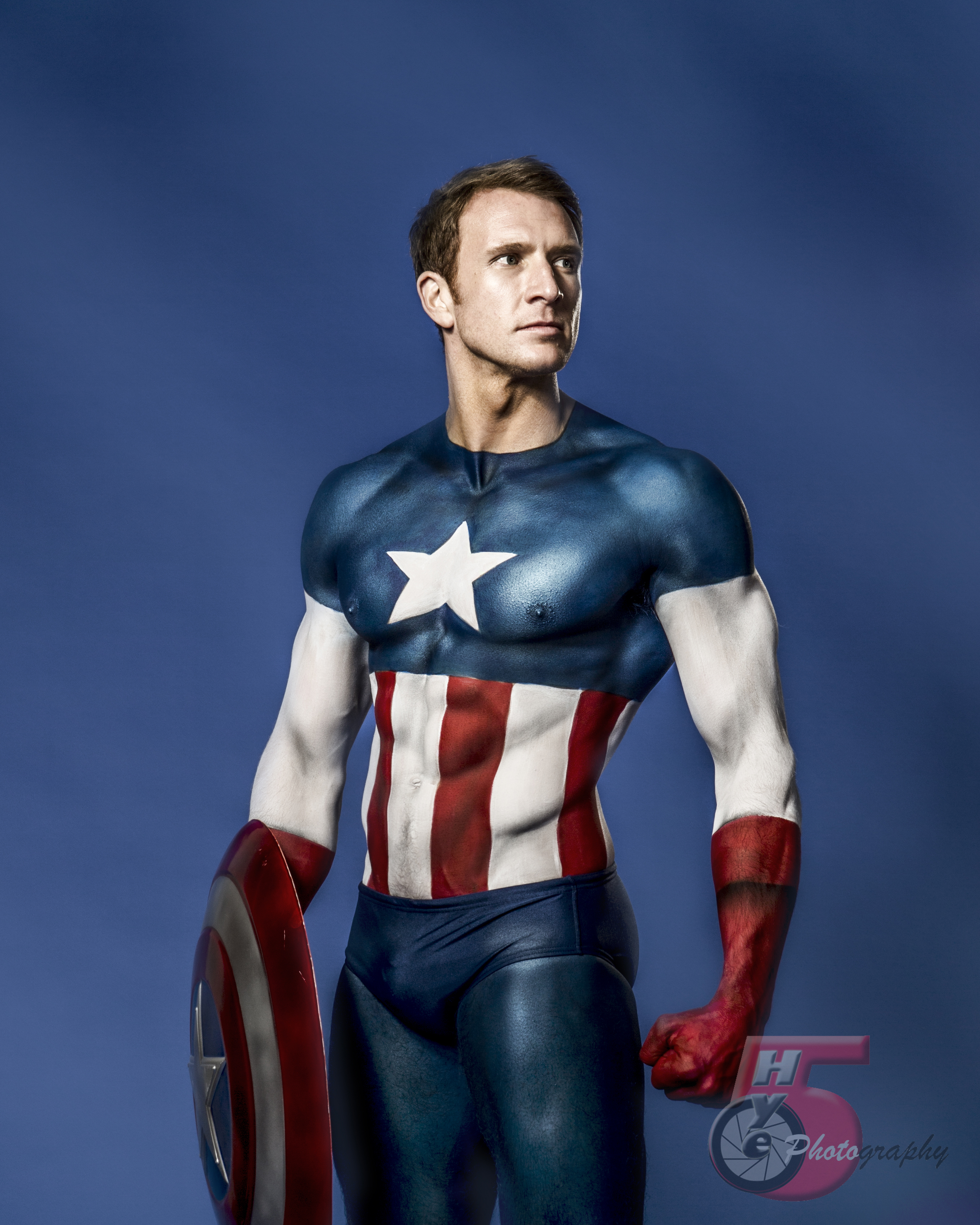 Capt America Bodypaint