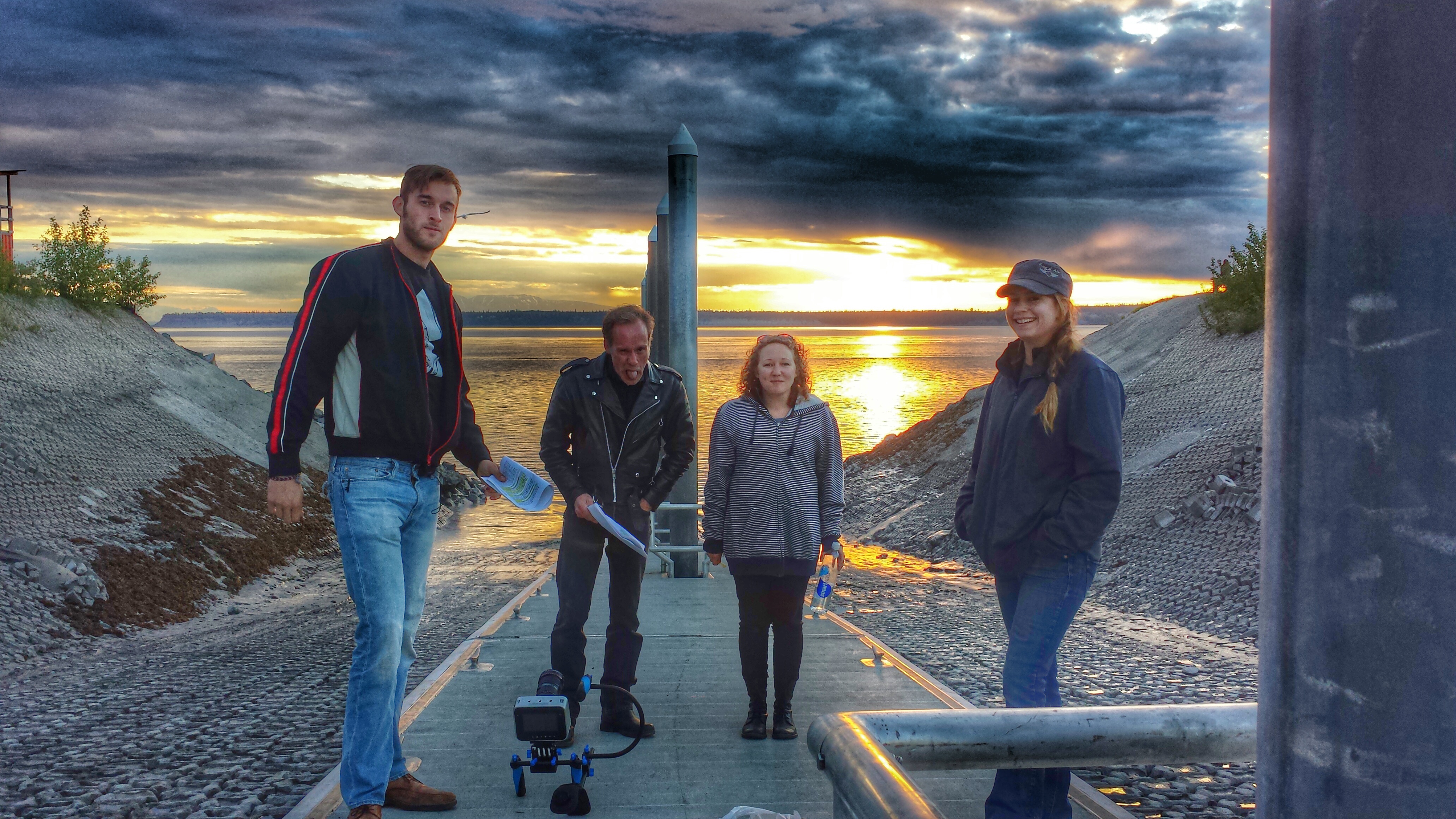 KTB on location in Kessler Has No Lucky Pants, L-R: Jeremy, KTB, Beth Skabar-DP, April Frame- 1stAC 6/23/2014