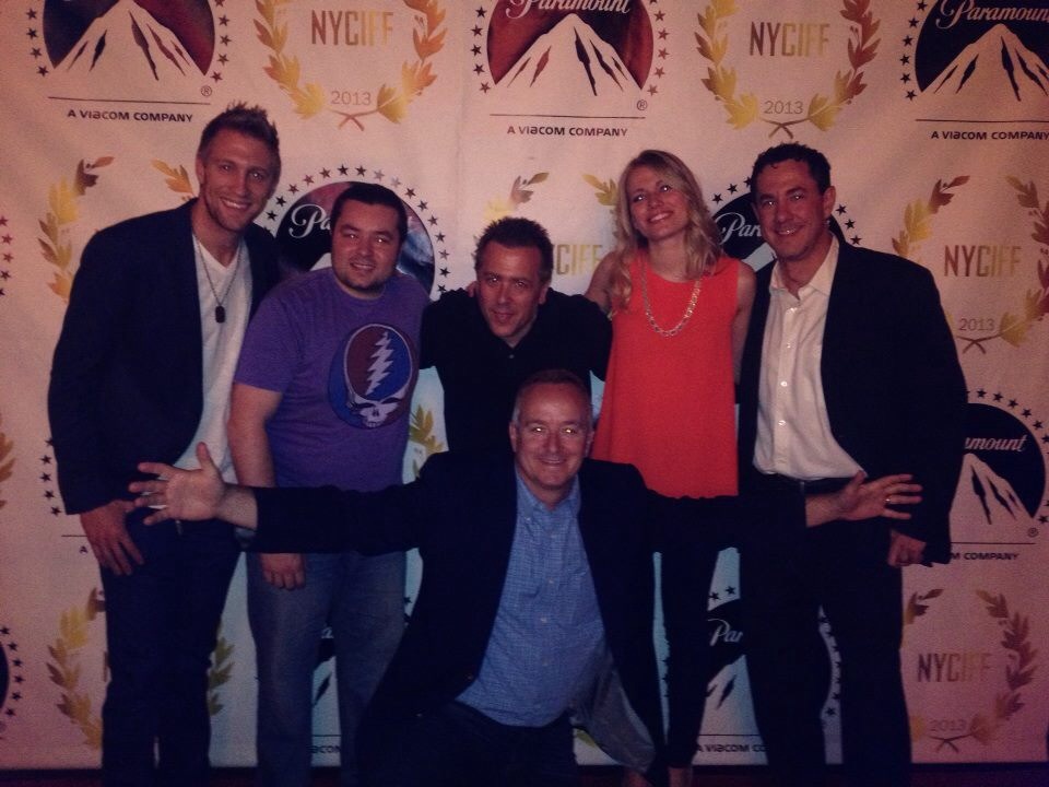 Producers Ryan Wollner, Rob Simmons, Joe Bilella, Tom Conigliaro, Thomas Malcolm and actress Christine Kelly at a NYC film premiere.