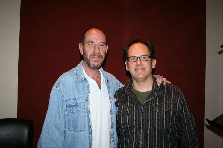 Woody Woodhall with Miguel Ferrer recording ADR for the feature film 