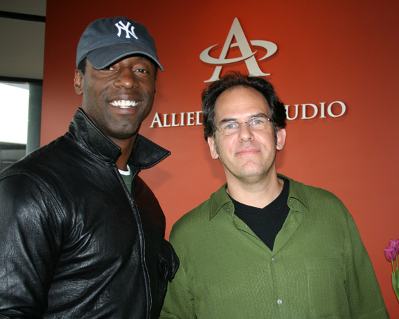 Woody Woodhall with Isaiah Washington doing ADR for the feature film 