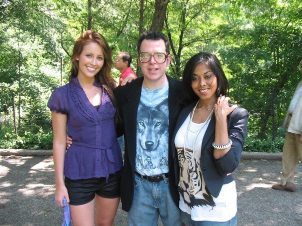Joe Paul with actresses D'Arcy Fellona and Anju McIntyre filming in Central Park NYC.