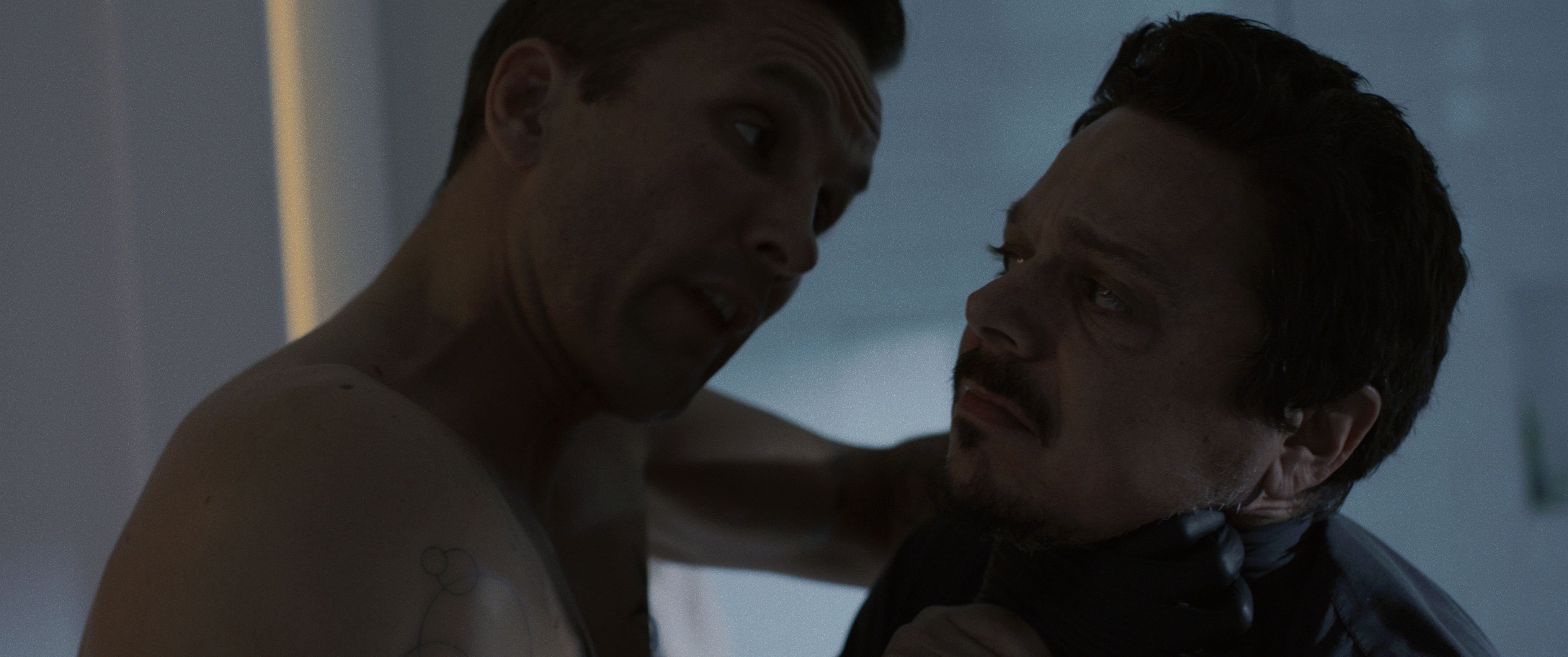 Still of Sean Bell and Gary Wolf in An Entanglement (2015)