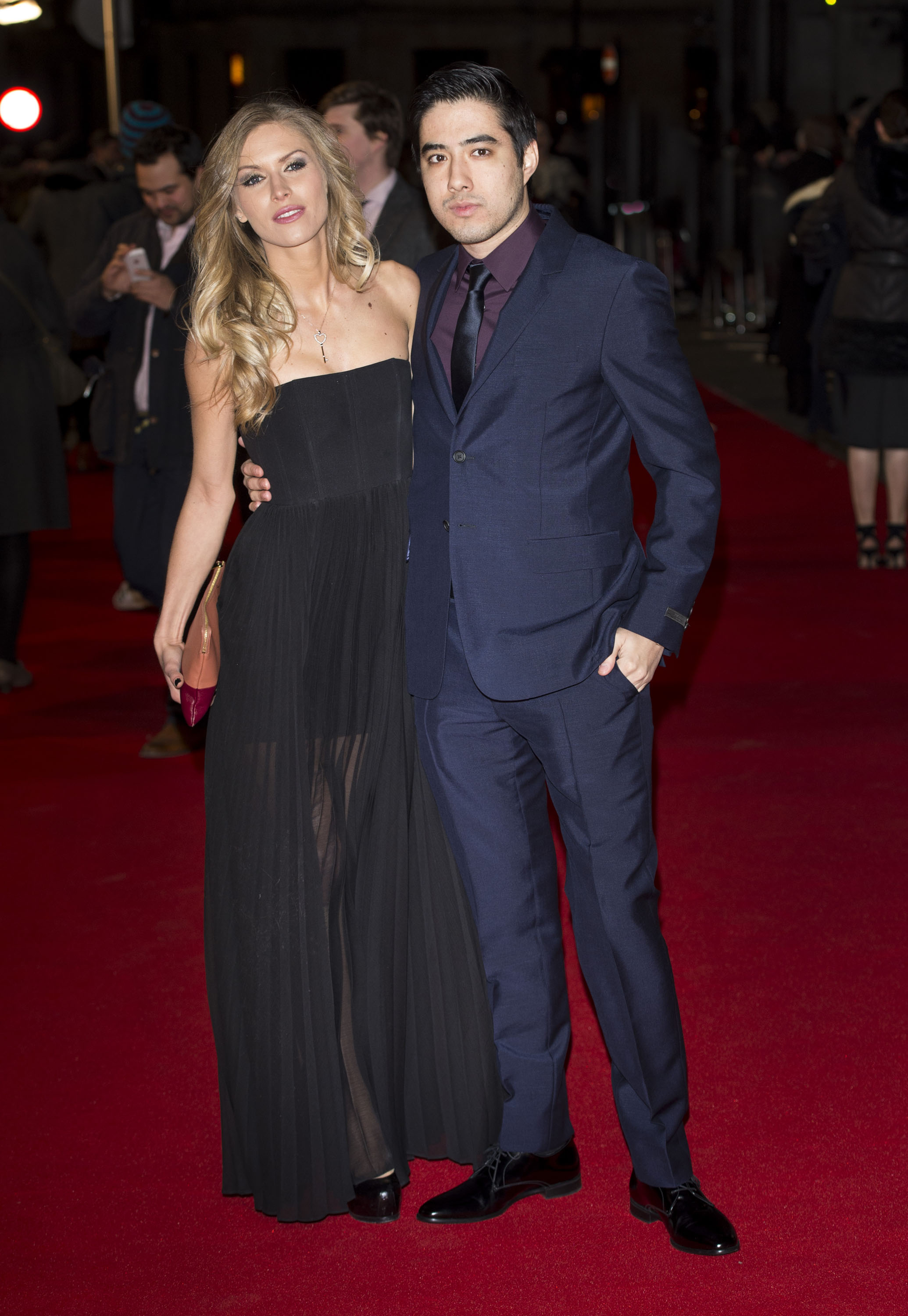 LONDON, ENGLAND - FEBRUARY 20: Justin Nappi (R) and guest attend the UK Premiere of 'Arbitrage' at Odeon West End on February 20, 2013 in London, England. (Photo by Mark Cuthbert/UK Press via Getty Images)