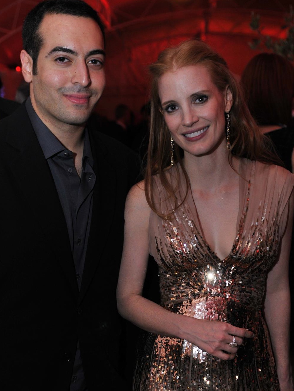 CANNES, FRANCE - MAY 19: Mohammed Al Turki and Jessica Chastain attend the 'Lawless' after party hosted by Manuele Malenotti, Johnnie Walker Blue Label and Chopard during the 65th Cannes Film Festival at Baoli Beach on May 19, 2012 in Cannes, Fr