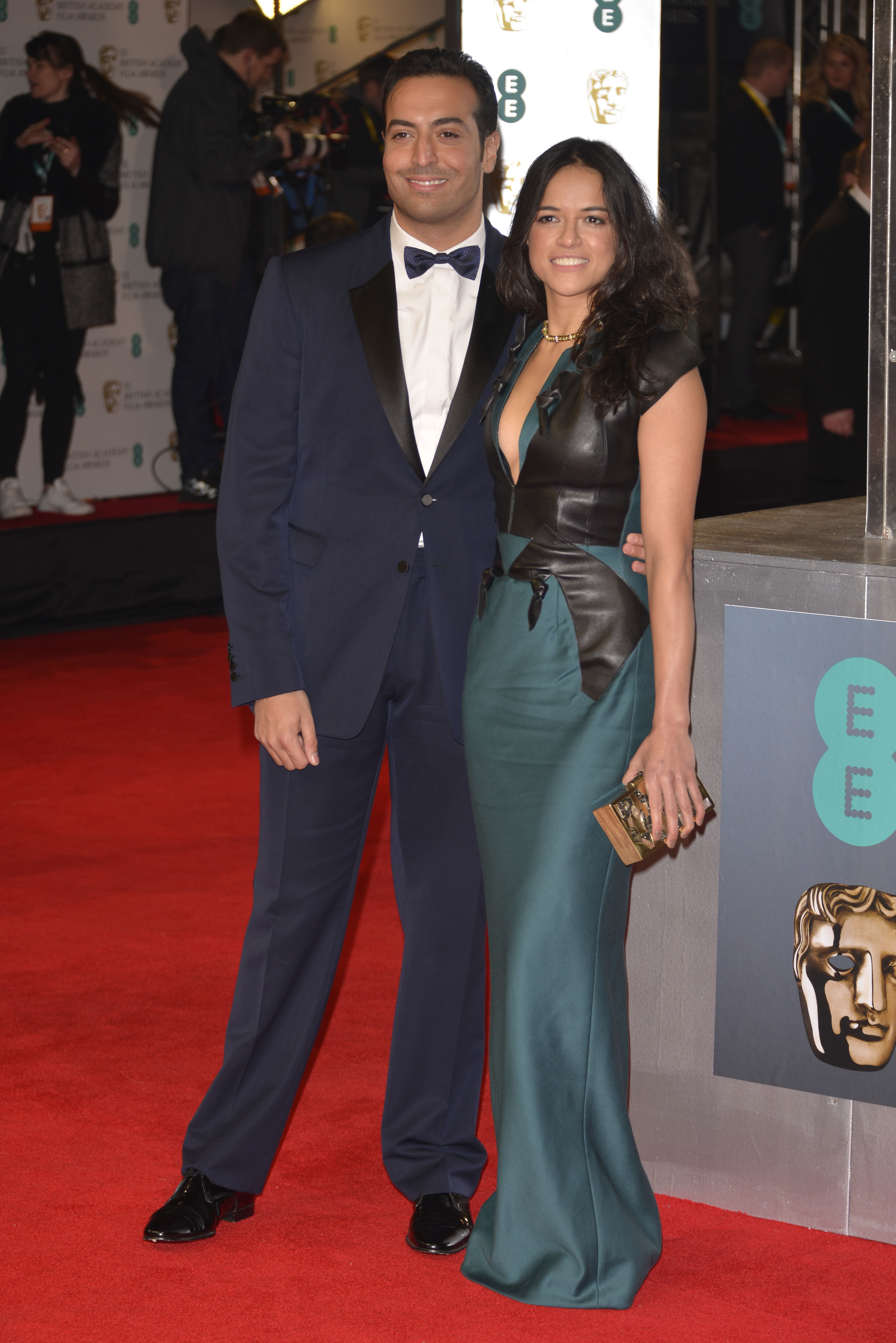 LONDON, ENGLAND - FEBRUARY 16: Saudi Arabia's Mohammed Al Turki and Actress Michelle Rodriguez attend the EE British Academy Film Awards 2014 at The Royal Opera House on February 16, 2014 in London, England.