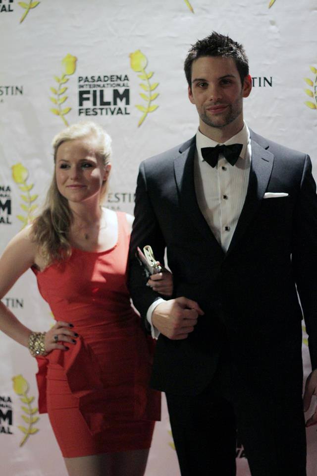 Kyle Valle with his girlfriend, actress Erin Aine Smith at the Pasadena International Film Festival, for his film 'MIRAGE'.