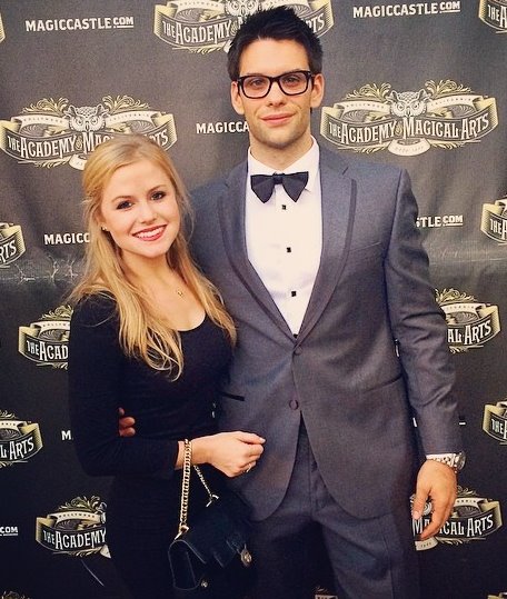 Kyle Valle and his girlfriend actress Erin Aine Smith on the red carpet at the Magic Castle.