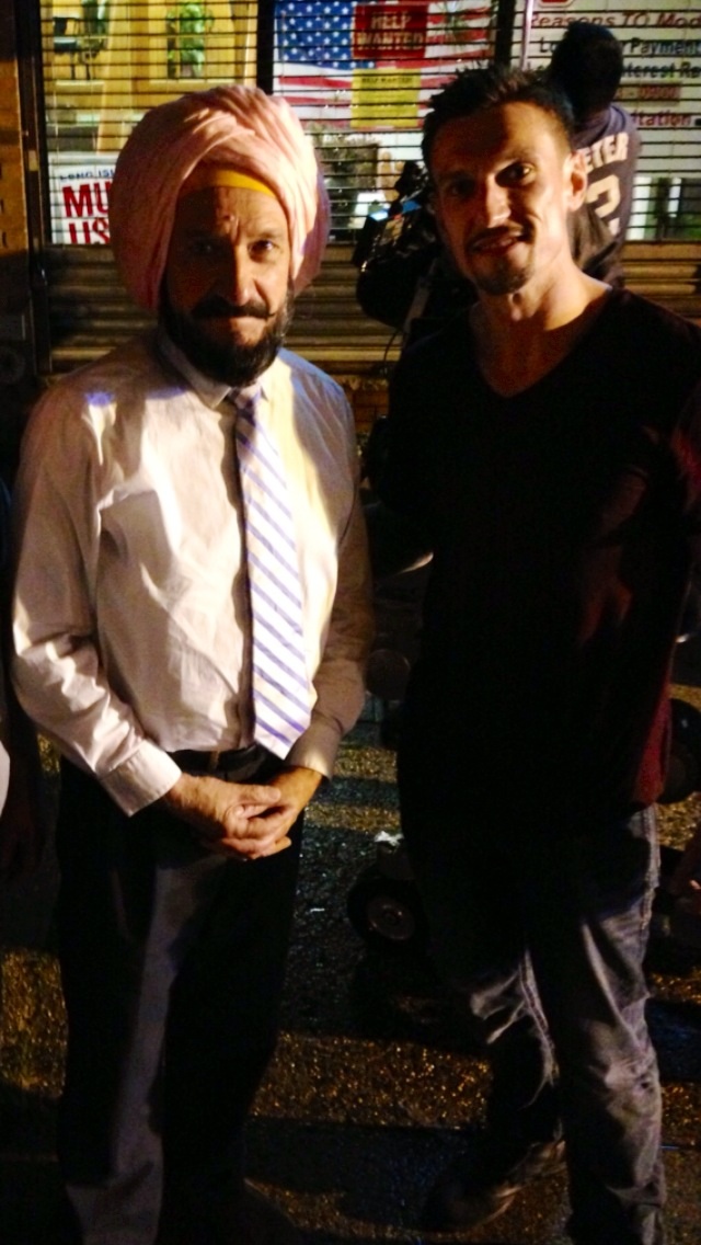 Sir Ben Kingsley and Patrick Brana on the set of LEARNING TO DRIVE.